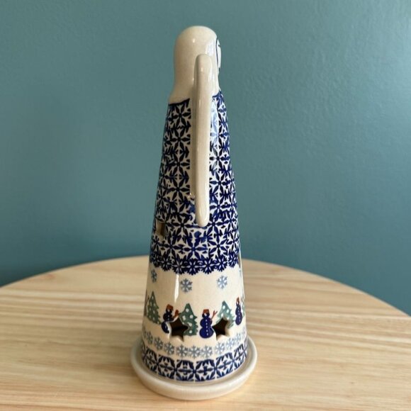 Boleslawiec Polish Pottery Angel Tealight Holder Handcrafted In Poland With Chri - Picture 5 of 10